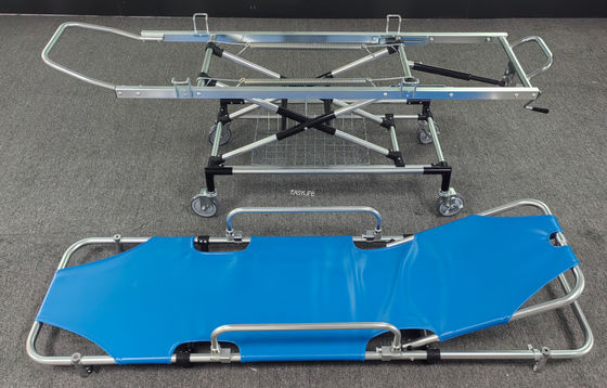 Hỗ trợ đầu tiên hợp kim nhôm PU da Trolley chuyển bệnh nhân có thể tách ra Backliftable