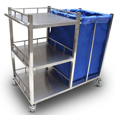 Giá tốt. Thiết bị bệnh viện 900MM Xe đẩy chất thải y tế bằng vải lanh bẩn bằng thép không gỉ có bánh xe trực tuyến